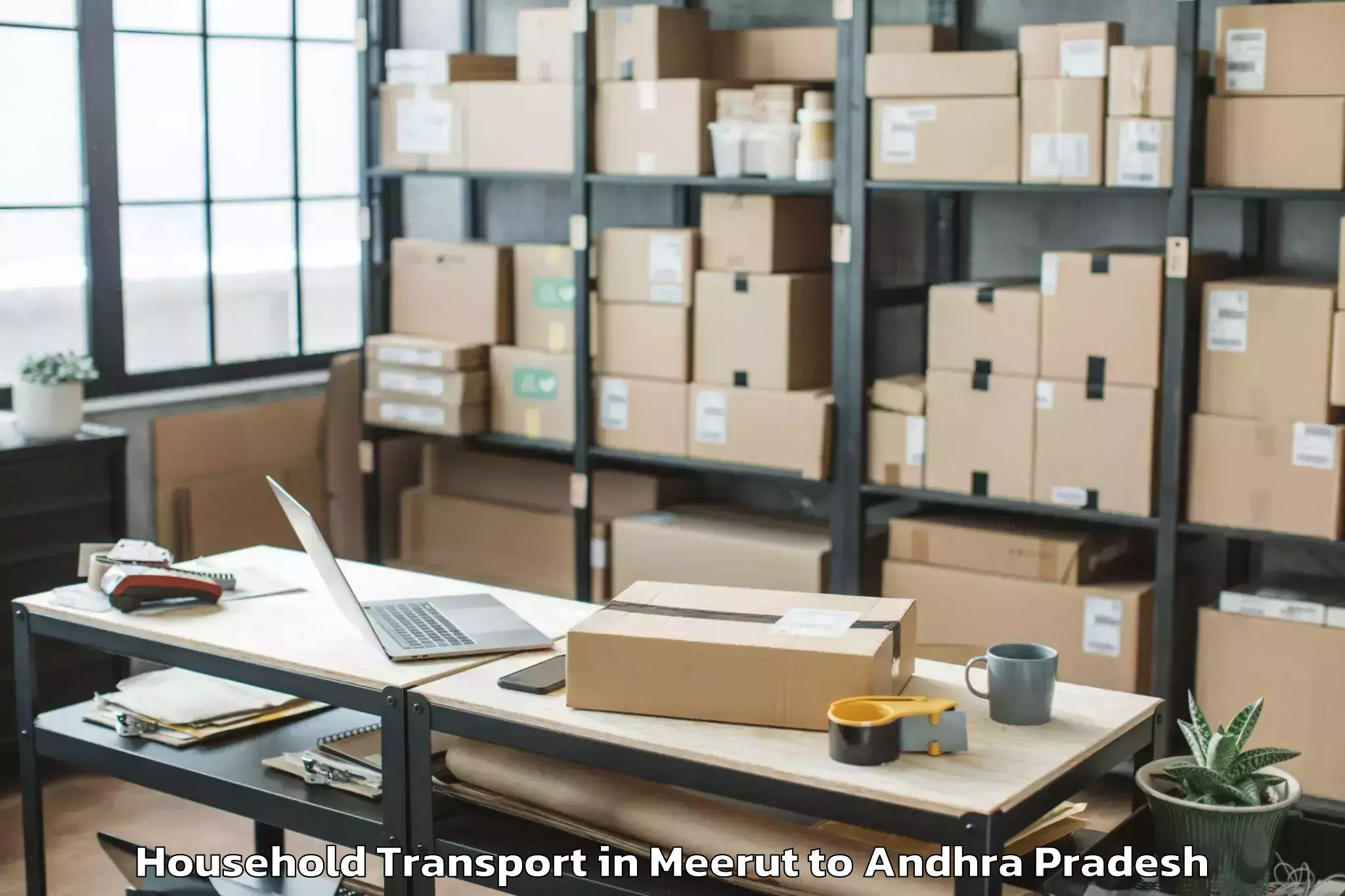 Affordable Meerut to Chandralapadu Household Transport